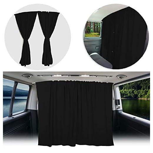 BREMER SITZBEZÜGE Separation hytten solskydd förarhytt gardiner gardin kompatibel med VW T5 T6 T6.1 Multivan Transporter Caravelle svart camping husbilstillbehör