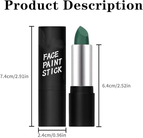 Sports Face Paint Stick for Cricket Football Matches Waterproof Long Lasting Cream Makeup for Stadium Events Halloween Cosplay Party Supplies Black White Green (Black-Green) 2 41v2gnYpMtL
