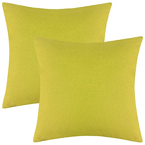 Ruisita Lot de 2 housses de coussin carrées étanches de 45,7 x 45,7 cm pour jardin, maison, jardin, terrasse (jaune) Cover