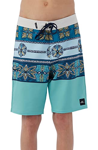 O'NEILL Boy's 17 Inch Printed Boardshorts - Water Resistant Swim Trunks for Kids with Quick Dry Stretch Fabric and Pockets