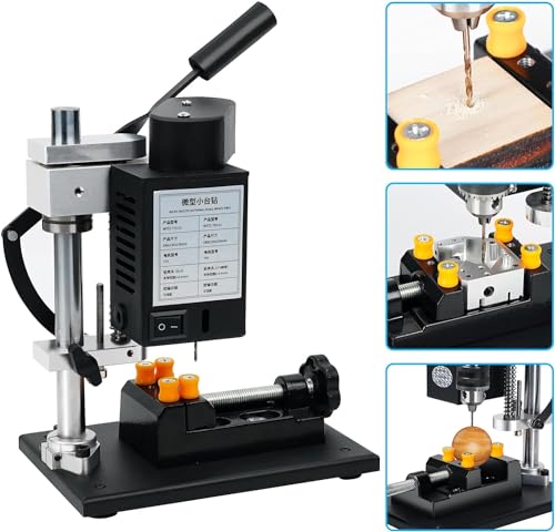 Mini Bench Drill Press, 6 Inches Adjustable 7-Speed Small Benchtop Drilling Machine, Suitable For Direct Drilling Of Metal, Wood, Plastics, Acrylic, DIY Jewelry Making Crafts Tool (40mm Drilling Size) - Thumbnail 7