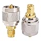 KUOQIY 2 Stücke Kupfer UHF auf SMA Adapter, UHF PL259 Stecker auf SMA Stecker RF Coaxial Connector, für Ham Radio Antenne, FPV-Antennen