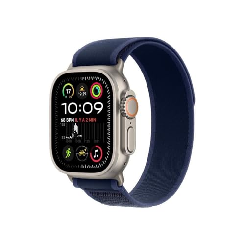 Apple - Apple Watch Ultra 2 (49 mm GPS + Cellular) Montre de Sport connectée avec Boîtier en Titane Naturel et Boucle Trail Bleu (M/L). Suivi de l’activité, GPS Haute précision, Neutre en Carbone - -15%