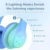 EarFun Słuchawki Bluetooth dla dzieci, 5 trybów oświetlenia LED i kabel AUX