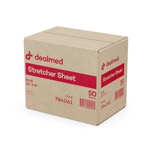 Image of Dealmed Disposable Stretcher Sheets 50 Count, Blue, 40 inch x 72 inch, Ideal for Stretchers, Exam Tables, and Other Furniture