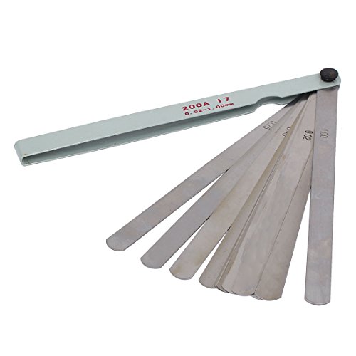 Aexit 0.02mm-1.0mm Thickness Air Conditioning Tools & Equipment Metric Feeler Filler Gauge Measuring Tool Gauges Silver Tone