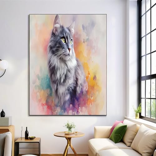 Lienzos decorativos de gato gris en alta resolución para transformar tu salón 1