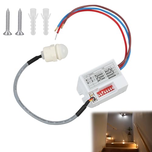 Commutateur de capteur Infrarouge, Détecteur de Mouvement Infrarouge Mini 220V, Commutateur Encastré pour Éclairage Automatique LED, Détecteur de Mouvement...