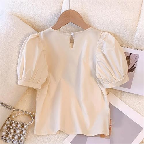 BILIKEYU Girls Summer Dress Sets Puff Short Sleeve Crewneck Shirts and Smocked Flared A-line Flowy Swing3