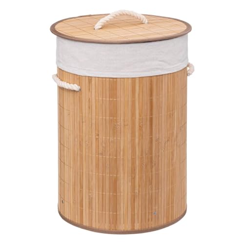 5five - panier à linge rond bambou 48l