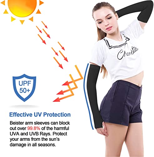 Image of TriLok Cooling Arm Sleeves with Thumb Hole for UV Protection - Unisex Outdoor Sports Arm Cover