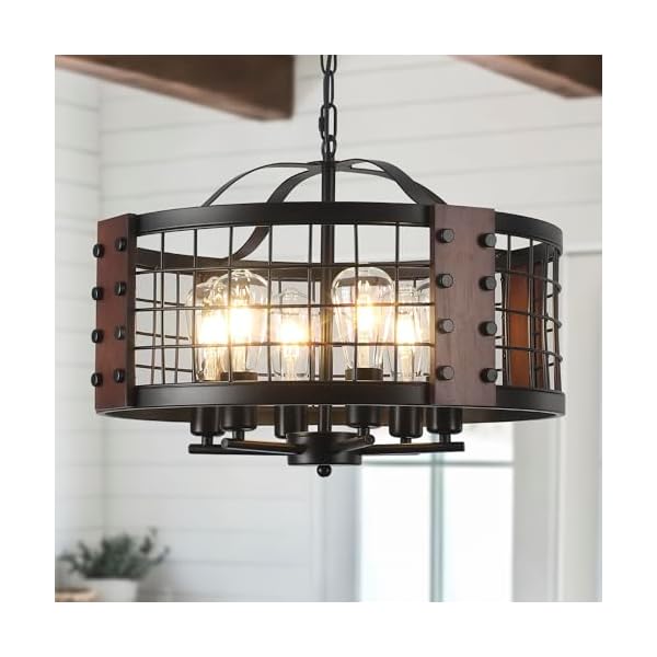   20-Black-Farmhouse-Chandelier-Dining-Room-Light-Fixture-6-Light-Vintage-Kitchen-Island-Lighting-Rustic-Wood-Grain-Pendant-Light-for-Living-Room-Entryway-Foyer