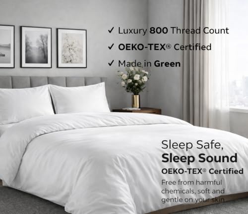 Indus Textiles Luxury Single Duvet Cover Set - 100% Egyptian Cotton, 800 Thread Count Hotel Quality Bedding with Pillowcase for Ultimate Softness - Image 2