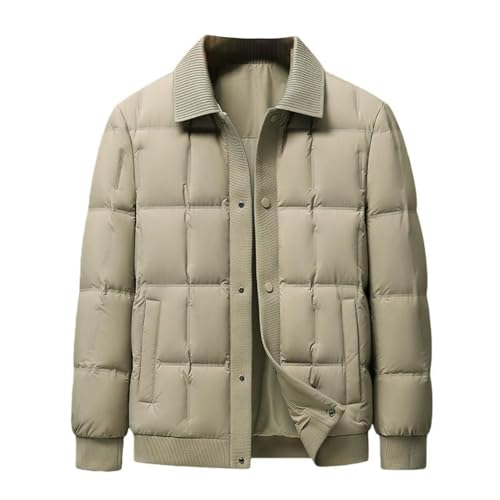 Chaqueta de plumas hombre solapa casual para cenas y paseos de invierno