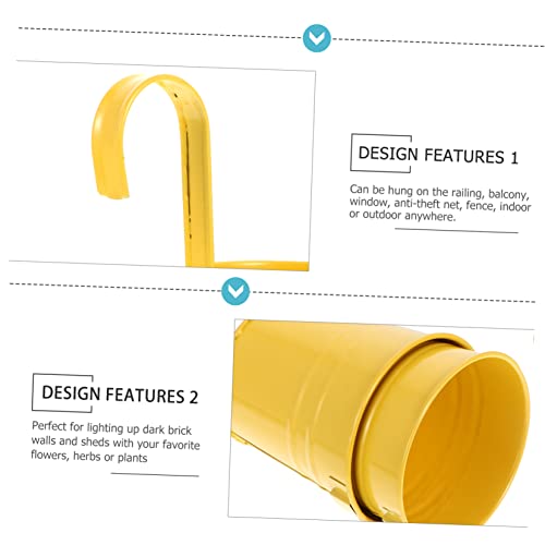 Yardwe 12 Pcs Hanging Tin Flower Bucket Outdoor Vase Rustic Home Decor Oval Planter Bucket Flower Holder Planter Iron Metal Bucket Planter Metal Iron Hanging Flower Bucket Plant Pot Track #TOP7