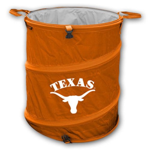 Logo Brands NCAA Texas Longhorns Collapsible 3-in-1 Trash Cooler Can, One Size, Team Color