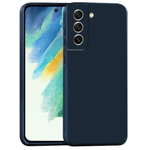 Image of amazon basics Mobile Cover for Samsung Galaxy S21 FE 5G | Full Camera Protection | Premium Liquid Silicon Case | Flexible Bumper Case for Samsung Galaxy S21 FE 5G (Dark Blue)