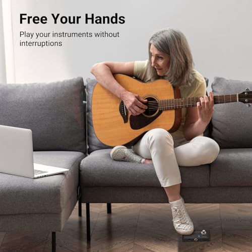 Lekato Wireless Page Turner Pedal, Bluetooth Wireless Page Turner Foot Pedal For Tablets Phone (Android & Ios System Above Version 13.4 Support)- External Pedal For Lekato Looper Pedal Tuner Switching thumb #5