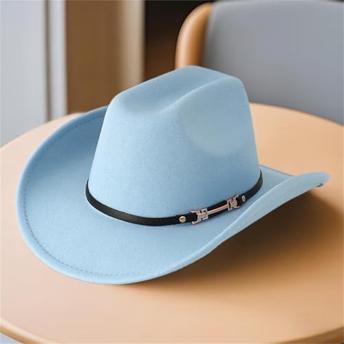 Sombrero vaquero mujer con remaches y ala ancha azul miniatura 4