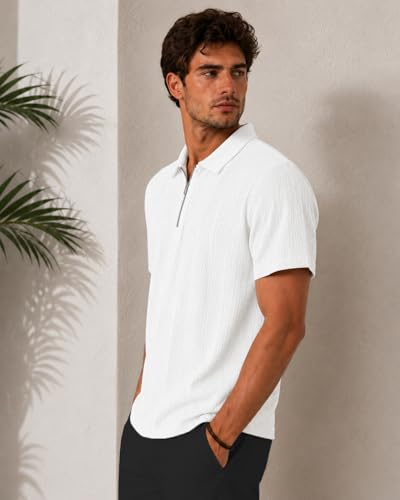Image of TAGDO Men's Chain Jacquard Polo T Shirt | Half Sleeve | Comfortable Fit Wear | Stylish Casual Look | Breathable Feel |Modern Style | Easy Movement | Everyday Wear (Polo)
