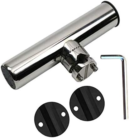 East kay Stainless Steel Clamp on Fishing Rod Holder for Rails 7/8" to 1" Tube,