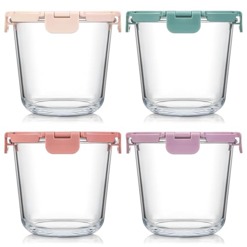 [アップグレードされた蓋] 6セット 3カップ/24オンス ホウケイ酸ガラス 食事準備容器 蓋付き 食品保存ボウルジャー スープ残り物 食事 ランチ オーツ フルーツ デリサラダ用 電子レンジ オーブン 冷凍庫対応 -BPAフリー（Amazon）