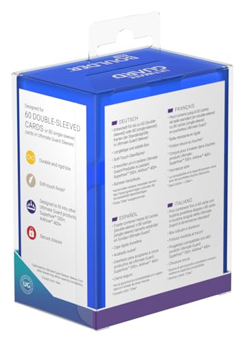 Ultimate Guard Boulder Deck Case 60+ Standard Size Sapphire, 76 x 98.5 x 49.9 mm