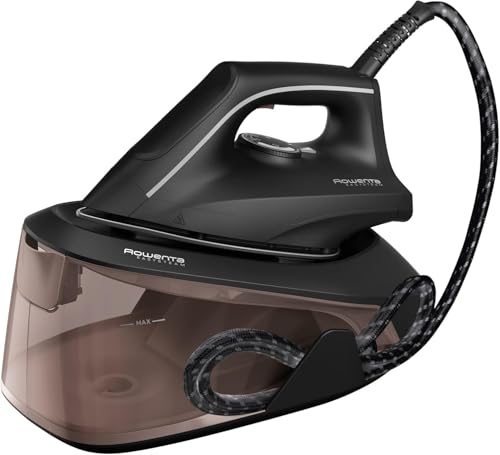 Rowenta Easy Steam - Centro de planchado de 2400 W, Alta presión 5,4 bares, Golpe de vapor de 210 g/min, Vapor continuo de 110 g/min, Suela Airglide con depósito de 1,4 L y Modo Eco, VR5120