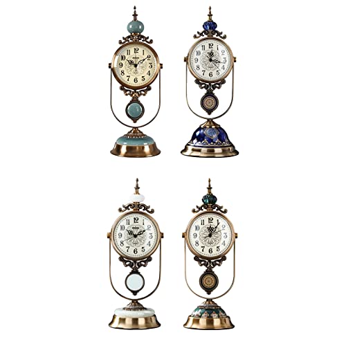 SUNESA Relógio de mesa relógio de mesa retrô relógio de sala de estar ornamentos relógio de mesa ver