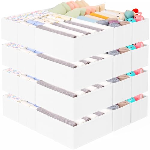 Criusia 26 Pack Drawer Organizer for Clothes, Foldable Dresser Dividers