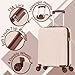 DK Luggage Carry-on 20” Cabin EasyJet, BA, Jet 2 Hard Shell Hand Luggage Approved Suitcase 4 Wheel Spinner Luggage ABS101 (Off-White, 20" Cabin)
