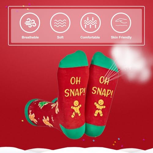 Calcetines de Navidad elásticos que no aprietan el tobillo, pack de algodón multicolor 6