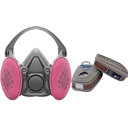 Ranksing 6200 Half Facepiece Reusable Respirator 6200 Half Face Shield With 2 Packs 2091 Filters For Painting Dust And Formaldehyde Sanding Polishing Spraying And Other Work #TOP12