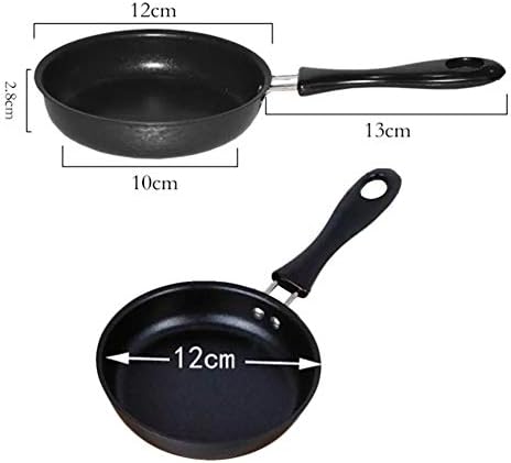 Mini Frying Pan for One Egg, 4.7" 12cm Mini Egg Frying Pan with Handle Heat Resistant Non Stick Pot, Portable Camping Cooking Frying Pan Induction Hob