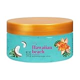 Hawaiian Beach Exfoliating Sugar Scrub, Tropical Coconut Blend, 10.oz, Turquoise Container with Orange Lid