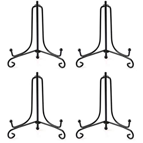 Lepohome 4 Pack 10 Inch Iron Display Stand, Black Iron Easel Plate Holder Stand For Displaying Pictures, Plates, Books And Arts #TOP14