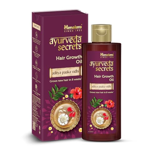 Image of Himalaya Ayurveda Secrets Hair Growth Oil for Men & Women | With Bhringaraja, Hibiscus & Curry Leaf | Supports New Hair Growth & Reduces Damage | Paraben & Sulphate Free | 100 ml