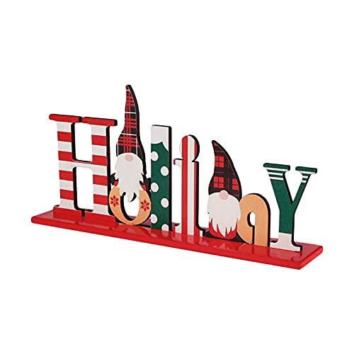 Mibee Decoração de mesa de Natal Mesa de Natal de madeira Placa central Decoração de mesa Decoração