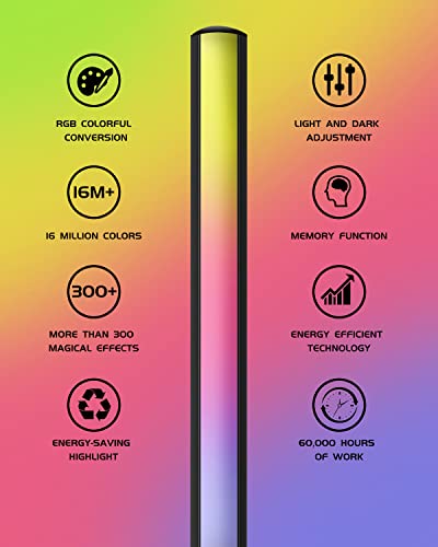 Cesuden Corner Floor Lamp,Led Modern Floor Lamps For Living Room,Dimmable Rgb Floor Lamp Color Changing Mood Lighting With Remote Bluetooth For Bedroom Christmas Decorations #TOP7