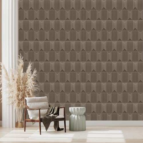 Image of Kayra Decor Wall Panels for Bedroom PVC Artisian Design Mega Graige Color 19.7 inch x 19.7 inch (Pack of 12) - Covers 32.34 Sq. Ft.