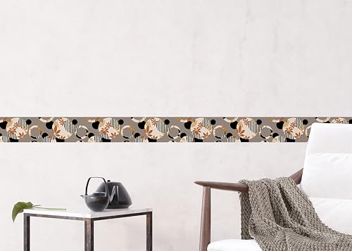 AG Design Selbstklebende Bordüre Kreise Blumen, AWB 8272 | Wasserfest Dekoration für Wände, Möbel, Tapeten, Wandverkleidungen und Türen, Folie, Mehrfarbig | Breite 500 cm x Höhe 13.8 cm