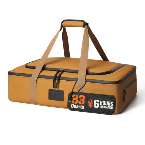 33QT Tactical BBQ Blanket for Resting Meat - 10MM Thick Insulation Keeps Brisket Hot for 6 Hours - 100% Leakproof Thermal Cooler Fits Full-Size Pan - Meat Resting Bag