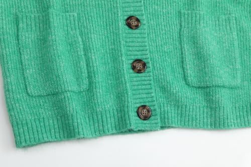 Image of Women's Knit Cardigans Open Front Long Sleeve V Neck Button Down Loose Cardigan Sweaters Cable Knit Outwear Coats