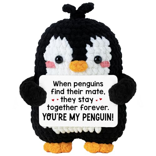 Cute Penguin Romantic Gift - Crochet Penguin Plush for Men, Boyfriend, Women,...