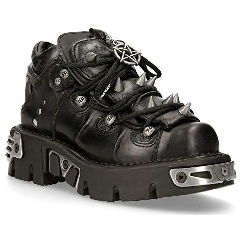 New Rock 110-S1 Black Spiked Ankle Boots Cover
