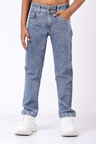 Image of London Hills Boys Regular Fit Mid Rise Jeans Premium Slim Fit Kids Comfortable Everyday Wear | Soft Cotton Button with Fly Zip
