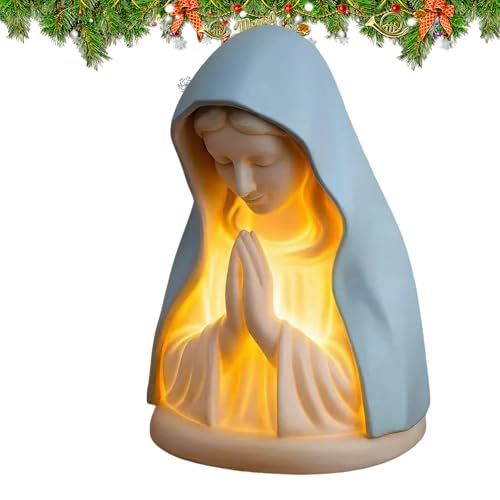 Qfdiwr Lámpara Nocturna De Nuestra Señora | Escultura Artesanal Con Iluminación Cálida,Lámpara Nocturna Para La Navidad,Para La Decoración Del Hogar Navidad Cumpleaños Guardería Dormitorio