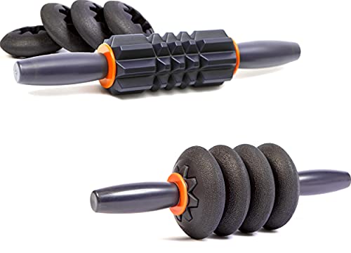 Brazyn Morph Massage Stick: Full-Body Muscle Roller With 4 Bonus Deep-Tissue Massage Rings; 13” Travel Size; Configure As Ab Roller, Foam Roller, Massager For Neck, Back, Hand, Foot, Leg, Calf, & Arm #TOP3