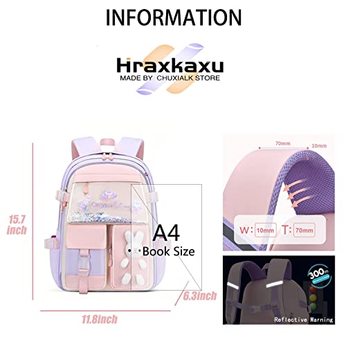 Cute Bunny Backpack, Kawaii Bunny Backpacks Girls,Back To School Large Capacity Waterproof Bookbag for Grades 1-6 Bags(Blue)2