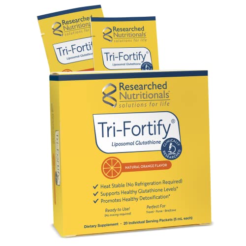 Researched Nutritionals Tri-Fortify Liposomal Glutathione, Orange (20 Packets) #TOP2